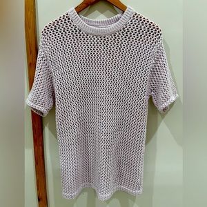 TNA 2xs crochet t shirt. Light lavender.